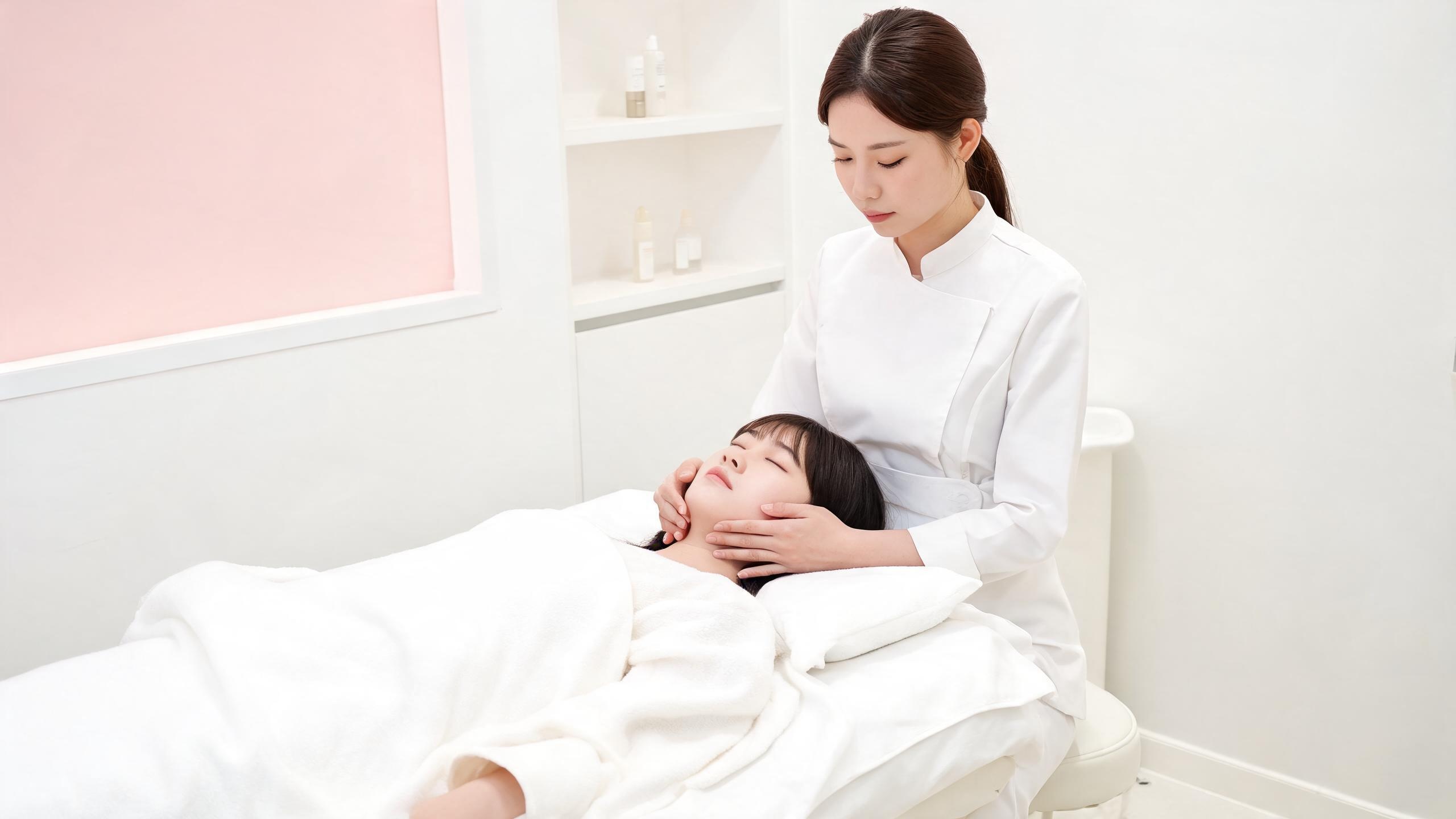 부산 피부미용 실기 1:1 보충수업 첫 회 과제 진단 장면 — 끌레르엘