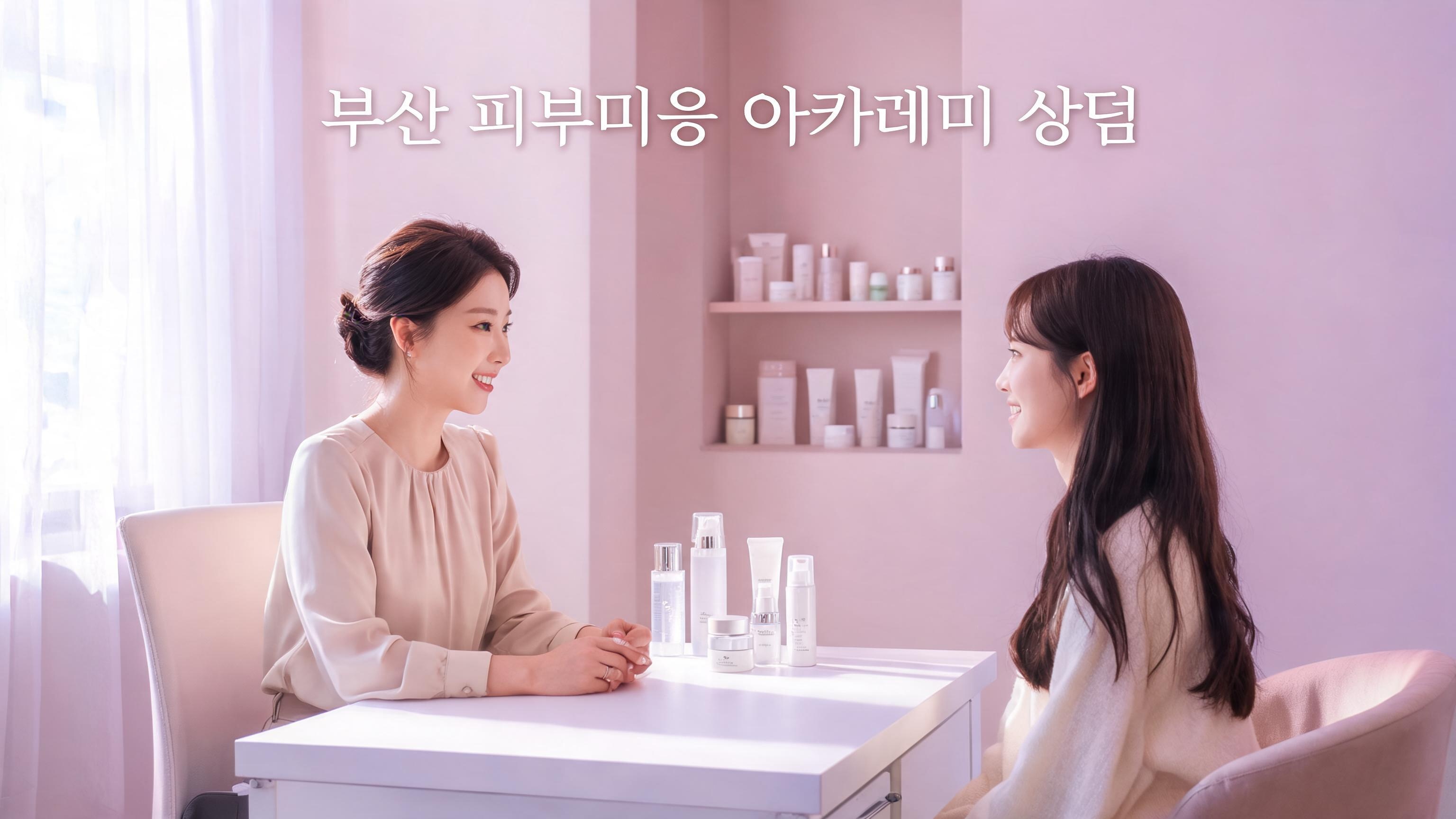 부산 피부미용 아카데미 상담 — 끌레르엘 서면 원장 1:1 수강 상담 장면