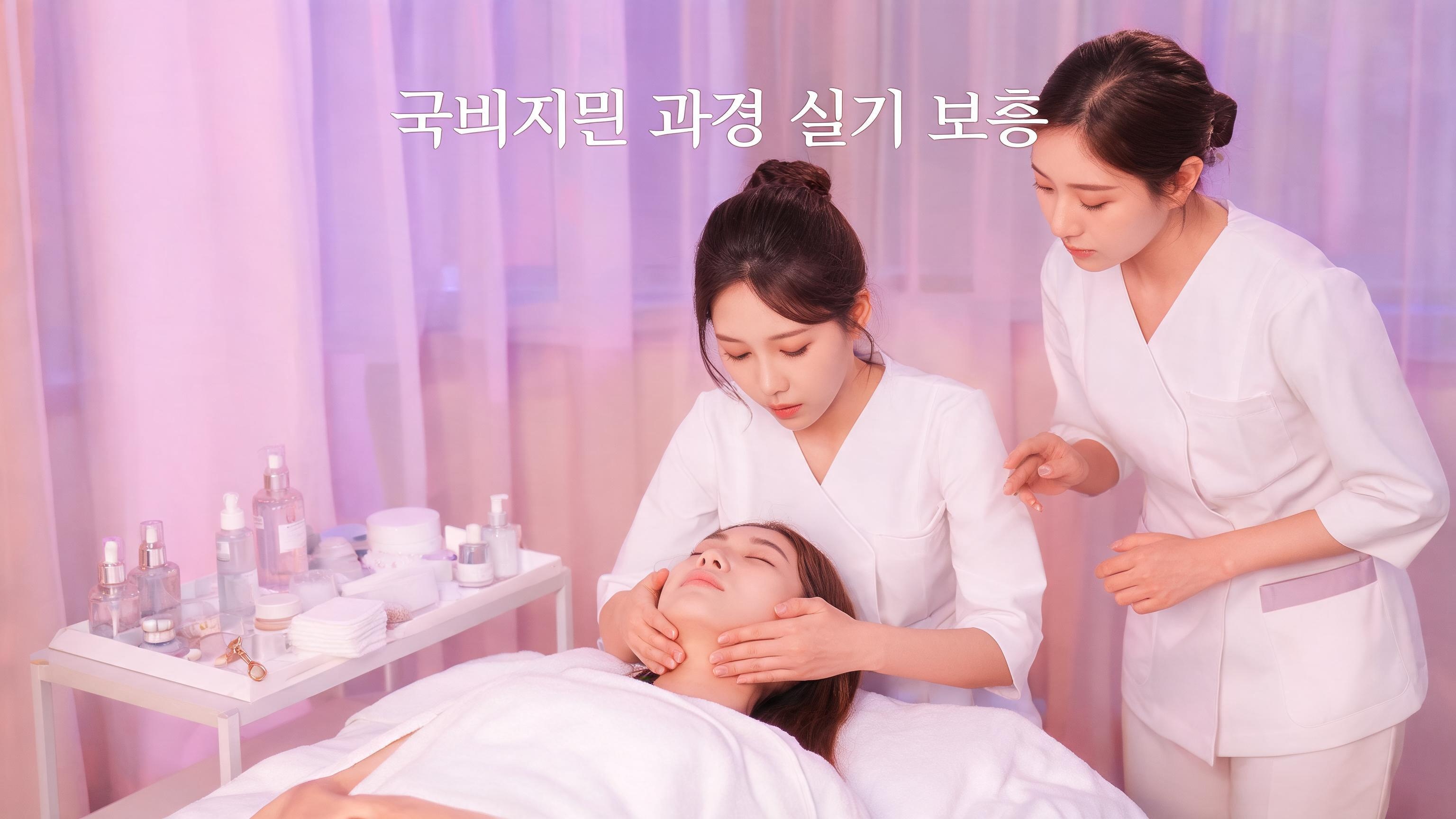 부산 피부미용학원 국비지원 과정 수강생 실기 보충 수업 — 끌레르엘 아카데미 서면